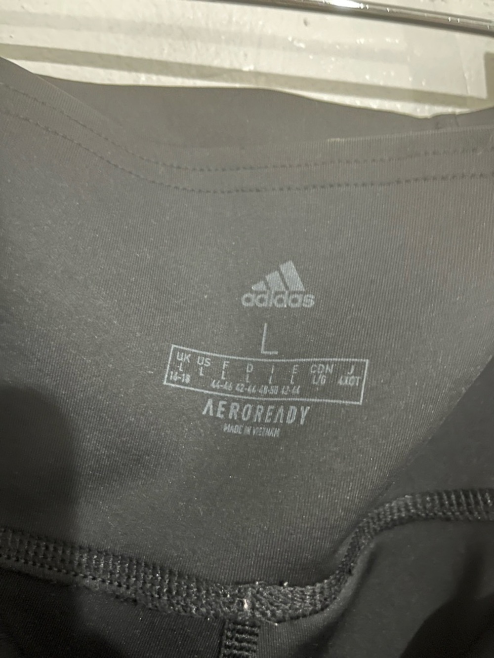 adidas Black Leggings with White Side Stripes and Logo - Picture 3 of 7